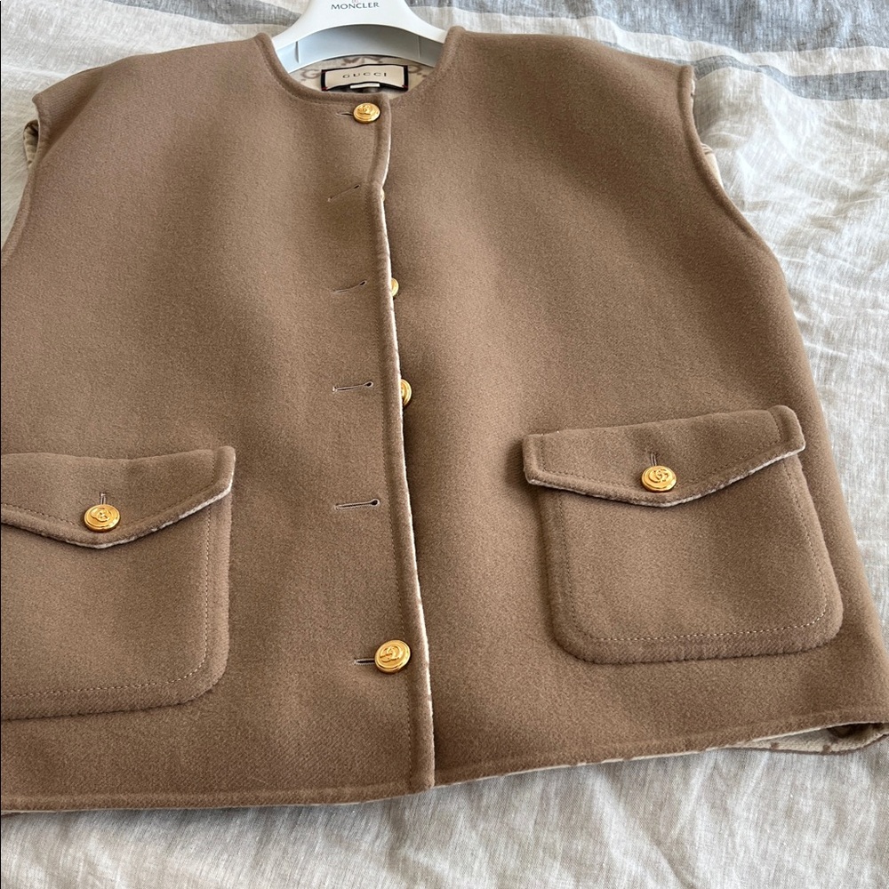 Gucci Brown Coat with Gold Button